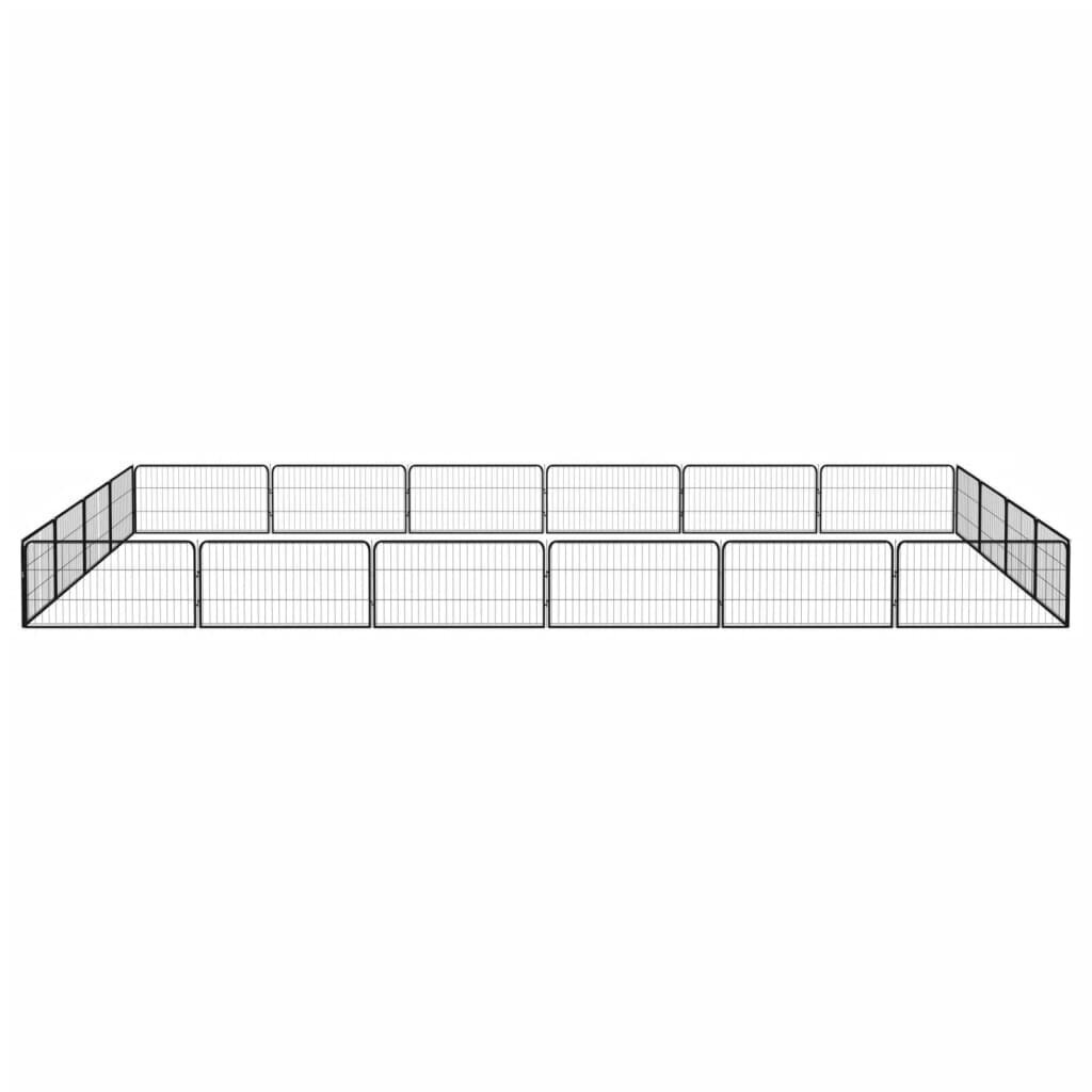 20 paneeliga koera mänguaed must 100x50 cm pulbervärvitud teras цена и информация | Pesad, kuudid | kaup24.ee