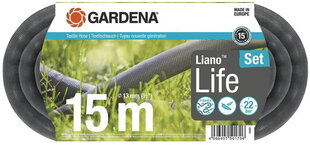 Tekstiilvooliku komplekt Gardena Liano™ Life 13 mm, 15 m hind ja info | Kastekannud, voolikud, niisutus | kaup24.ee