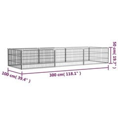 8 paneeliga koera mänguaed must 100x50 cm pulbervärvitud teras цена и информация | Лежаки, домики | kaup24.ee