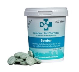 Toidulisand koertele European Pet Pharmacy Senior, 200 tabletti цена и информация | Пищевые добавки и анти-паразитные товары | kaup24.ee