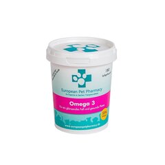 Toidulisand koertele European Pet Pharmacy Omega 3, 180 tabletti цена и информация | Пищевые добавки и анти-паразитные товары | kaup24.ee