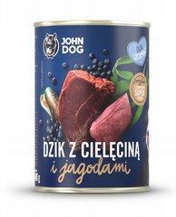 John Dog Berry Puppy konserv metssea, vasikaliha ja mustikatega, 6x400 g hind ja info | Konservid koertele | kaup24.ee