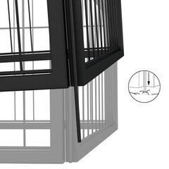 24 paneeliga koera mänguaed must 100x50 cm pulbervärvitud teras цена и информация | Лежаки, домики | kaup24.ee