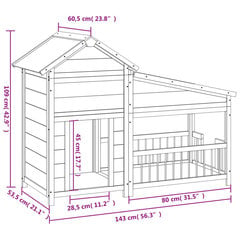 Koera stiilis, 143x60,5x109cm, pruun/valge hind ja info | Pesad, kuudid | kaup24.ee