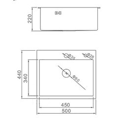 50x44 Комплект кухонная мойка из нержавеющей стали Wisent W35044 цена и информация | Раковины на кухню | kaup24.ee