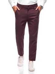 püksid chino p1474 - tumepunased 125772-X hind ja info | Meeste püksid | kaup24.ee