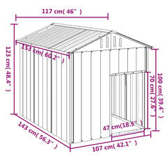 koerakuut katusega, antratsiithall, 117x153x123 cm, teras hind ja info | Pesad, kuudid | kaup24.ee