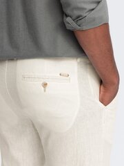 linasegune roll-up chino püksid - kreem v2 om-pacp-0198 125737-7 hind ja info | Meeste püksid | kaup24.ee