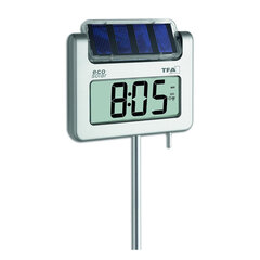 Цифровой садовый термометр Avenue plus 30.2030, с солнечной подсветкой и радиочасами цена и информация | Измерители (температура, влажность, pH) | kaup24.ee