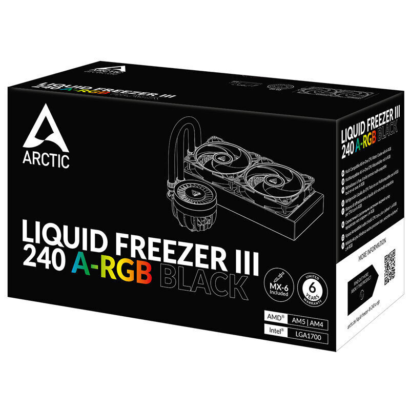 Dzesētājs Arctic Liquid Freezer III 240 A-RGB Black цена и информация | Protsessori jahutid | kaup24.ee