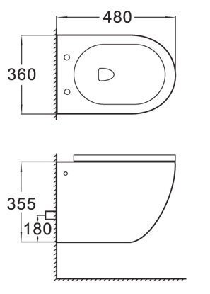 WC-pott Mexen Lena Rimless Black aeglaselt sulguva kaanega цена и информация | WС-potid | kaup24.ee