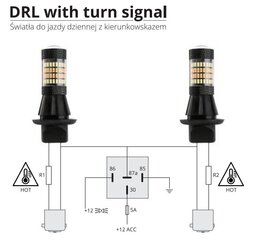 Pööramisfunktsiooniga LED DRL pirnid, ühildub PY21W pirniga. цена и информация | Автомобильные лампочки | kaup24.ee