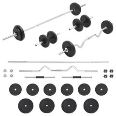 kangi ja hantlite komplekt, 30 kg hind ja info | Hantlid, kangid, raskused | kaup24.ee