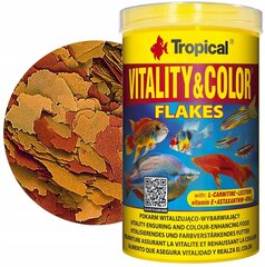 TROPICAL Vitality&amp;Color - корм для аквариумных рыб - 1000 мл/200 г цена и информация | Корм для живой рыбы | kaup24.ee