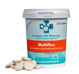 Toidulisand koertele European Pet Pharmacy Multiflex, 200 tabletti цена и информация | Пищевые добавки и анти-паразитные товары | kaup24.ee