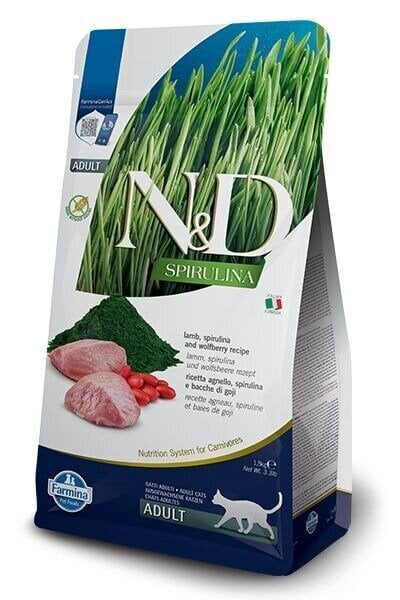 Farmina N&D Spirulina lambalihaga, 1,5 kg цена и информация | Kuivtoit kassidele | kaup24.ee