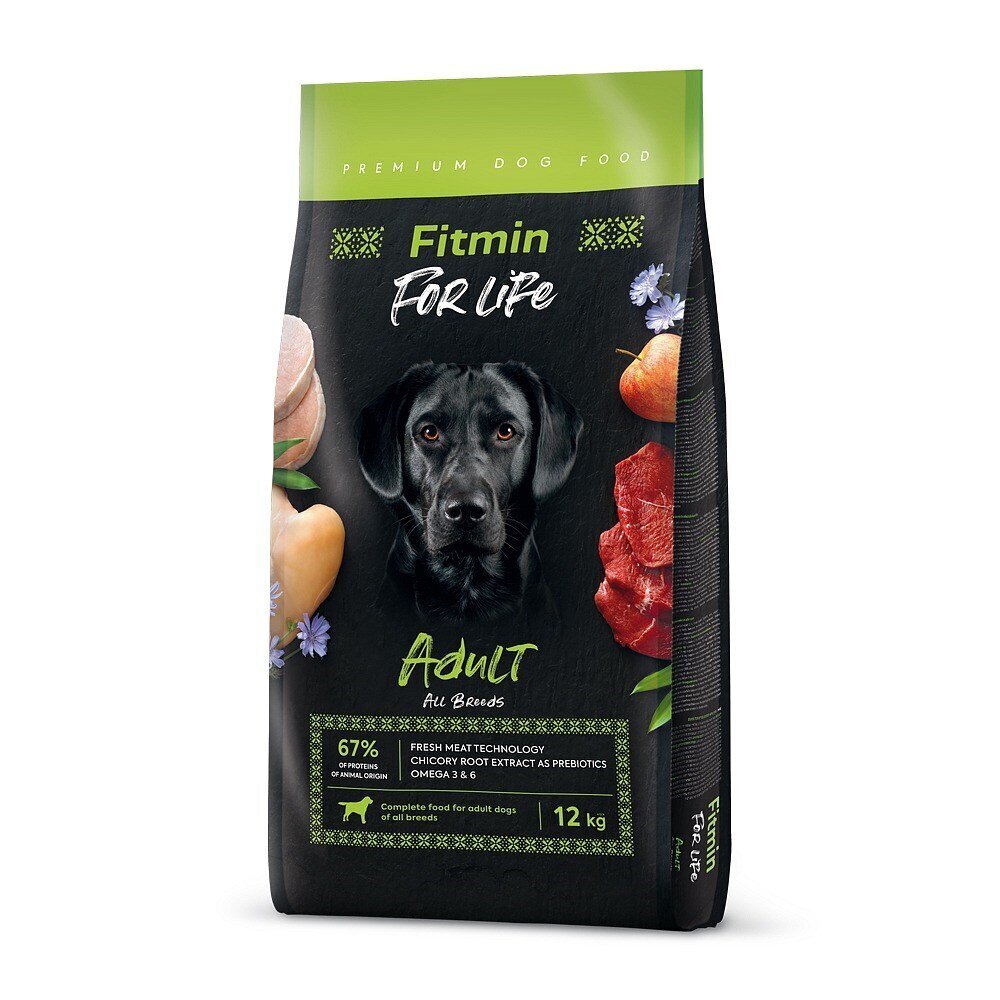 Fitmin For Life Adult All breeds linnulihaga, 12 kg цена и информация | Kuivtoit koertele | kaup24.ee