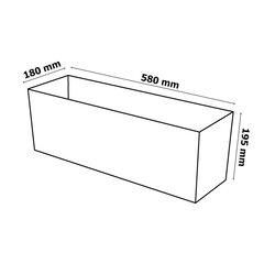 Коробка для цветов со вставкой длина цветочного горшка: 58 см пластик под бетон структура под бетон серый цена и информация | Вазоны | kaup24.ee