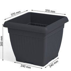 Plastikust aiapott, laius 37 cm, maht 25 L, antratsiitvärvi hind ja info | Dekoratiivsed lillepotid | kaup24.ee