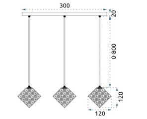 "Glamour" kroomitud kuubiline rippvalgusti APP722-3CP цена и информация | Люстры | kaup24.ee