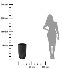 Горшок Stripped Tall ECO recycling антрацит 30xh51 см цена и информация | Вазоны | kaup24.ee