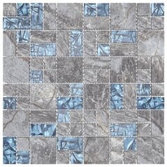 mosaiikplaadid 22 tk hall sinine 30 x 30 cm klaas hind ja info | Seinaplaadid | kaup24.ee