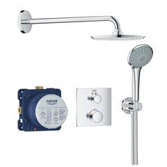 Varjatud dušisüsteem Grohe Grohtherm Cosmopolitan 210 termostaadiga, 34734000 цена и информация | Душевые комплекты и панели | kaup24.ee