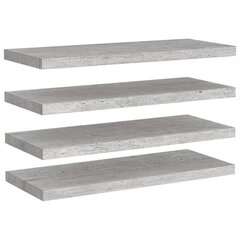 seinariiulid 4 tk, betoonhall, 80 x 23,5 x 3,8 cm MDF цена и информация | Полки | kaup24.ee