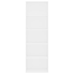 5-korruseline raamaturiiul, valge 60x30x189 cm, puitlaastplaat цена и информация | Полки | kaup24.ee