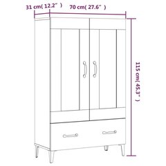 kõrge kapp, must, 70 x 31 x 115 cm, tehispuit цена и информация | Комоды | kaup24.ee