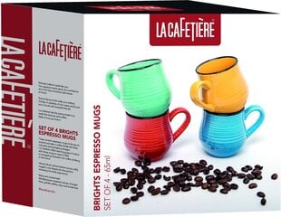 Набор из 4 чашек La Cafetiere Espresso в Ярких Цветах цена и информация | Кофемашины | kaup24.ee