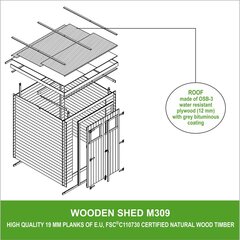 Деревянный садовый домик Timbela M309 - A200 x 204 x 204 см, коричневый цена и информация | Садовые сараи, дровницы | kaup24.ee