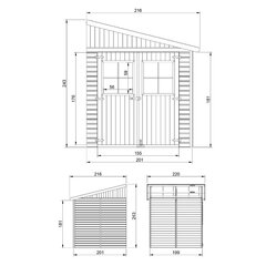 Деревянный садовый домик/кров для инструментов Timbela M338+M338G цена и информация | Садовые сараи, дровницы | kaup24.ee