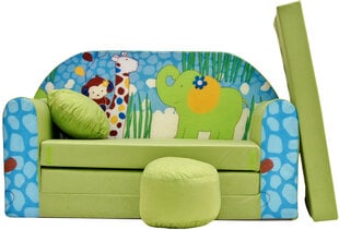 Laste diivan Welox Z16, roheline hind ja info | Lastetoa kott-toolid, tugitoolid ja tumbad | kaup24.ee