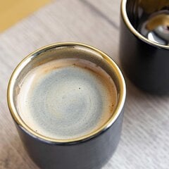 Topeltisoleeritud Espresso Tassid Must/Kuld 70ml 2 tk hind ja info | Klaasid, tassid ja kannud | kaup24.ee