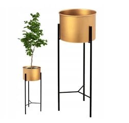 Metallist lillekorv, kuldne - 40 cm hind ja info | Vaasid, alused, redelid lilledele | kaup24.ee