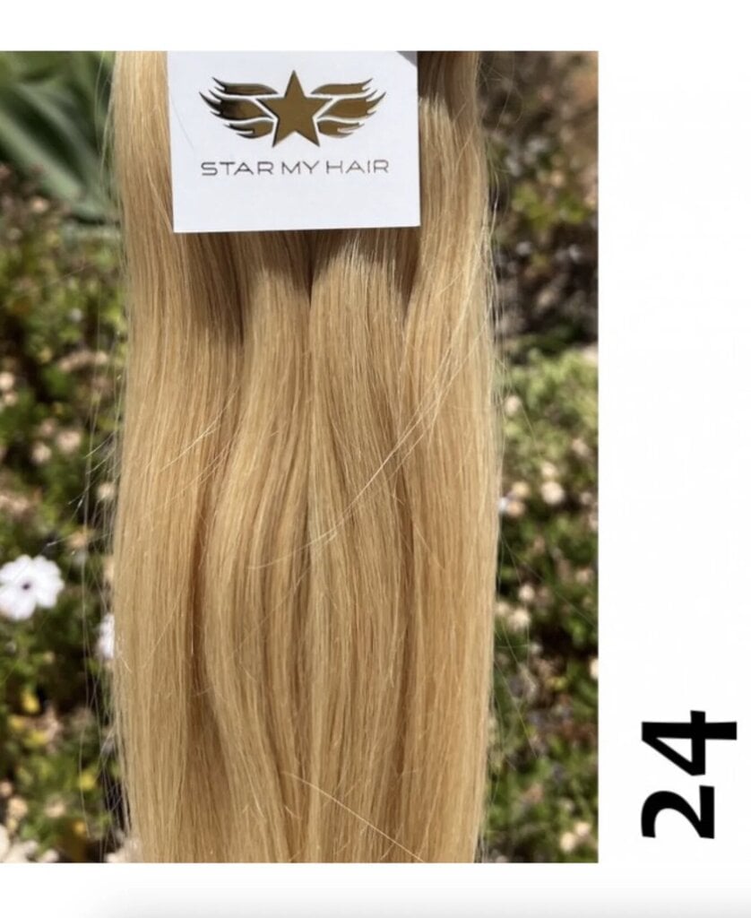 Looduslik juuksepats - saba 50 cm, 80 g. kuldblond toon 50 cm, 24 nr. hind ja info | Juuste aksessuaarid | kaup24.ee