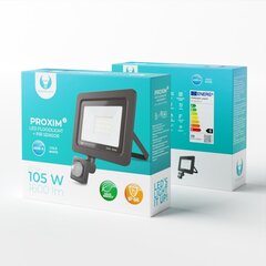 Forever PROXIM II Комнатный & Уличный IP66 LED PIR Прожектор  20W 1600 люменов холодно белый 6000K Черный цена и информация | Уличное освещение | kaup24.ee