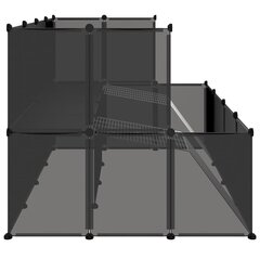 väikelooma aedik, must, 143 x 107 x 93 cm, PP ja teras hind ja info | Transportkorvid, puurid | kaup24.ee