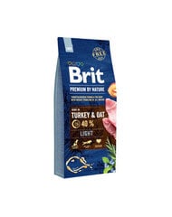 BRIT Premium By Nature Light (kalkun/kaer), 15 kg hind ja info | Kuivtoit koertele | kaup24.ee