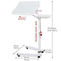 Складной столик для ноутбука Tatkraft Like, белый цена и информация | Компьютерные, письменные столы | kaup24.ee