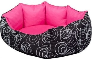 Hobbydog лежак New York, L, Pink/Black Circles, 65x55 см цена и информация | Лежаки, домики | kaup24.ee