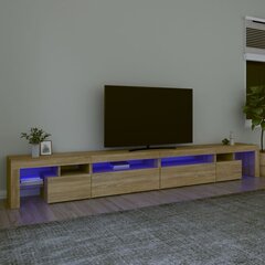 telerialus LED-tuledega, Sonoma tamm, 290x36,5x40 cm цена и информация | Тумбы под телевизор | kaup24.ee