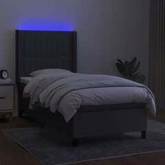 kontinentaalvoodi madrats ja LED, tumehall, 80x200 cm, kangas hind ja info | Voodid | kaup24.ee