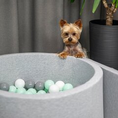 Petsona шар-бассейн для собак 90x30cm/200 шаров круглый кот кролик животное собака бассейн животные пена бассейн портативный сделано в ЕС, светло-серый цена и информация | Игрушки для собак | kaup24.ee