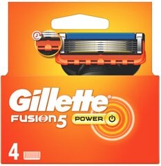 Сменные кассеты для бритья Gillette Fusion Power 4 шт. цена и информация | Средства для бритья | kaup24.ee