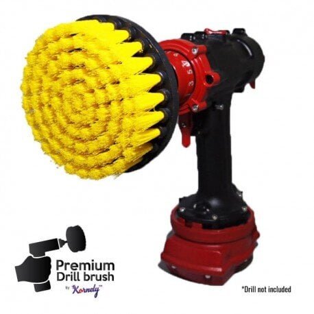 Premium klassi puhastushari Drill Brush by Kornely trellile - keskmiselt pehme, kollane, 13 cm цена и информация | Käsitööriistad | kaup24.ee