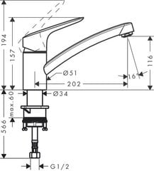 Hansgrohe Logis Смеситель для кухни 71830000 цена и информация | Кухонные смесители  | kaup24.ee