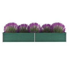 taimelava, tsingitud teras, 320 x 80 x 45 cm, roheline цена и информация | Ящики для цветов | kaup24.ee