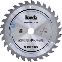 KWB Circuit Sowlala 190 x 20 mm mm, kiire lõigatud, sae tera, mis sobib pehmete ja lehtpuude, puusepaplaatide ja puitplaadi jaoks hind ja info | Aiatööriistade lisatarvikud | kaup24.ee